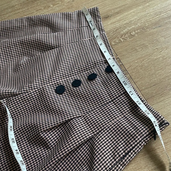 Zara Plaid High Waist Cotton Blend Pleated Shorts Side Zipper Size Medium - Picture 8 of 11